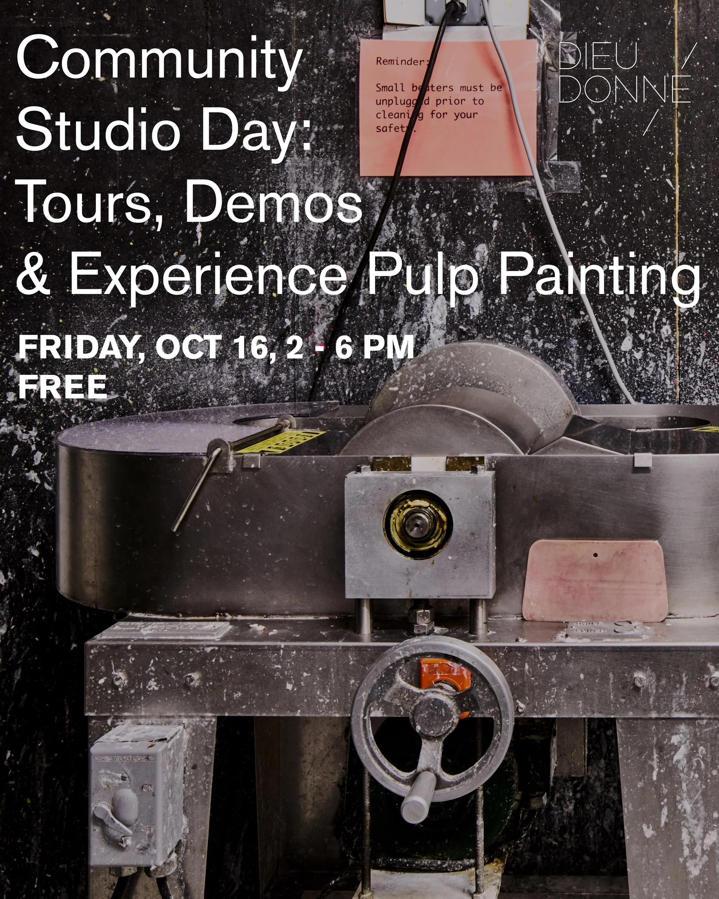 COMMUNITY STUDIO DAY: Drop In for Tours, Demos &amp; Experience Pulp Painting

Join us for a free drop-in open studio afternoon at our hand papermaking studio. Watch our studio team demonstrate sheet forming and couching, then try your hand at pulp p