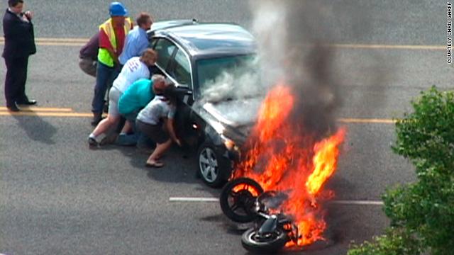 “I’m trapped in a burning fucking car! I’m in a Primal moment here: I’m really fucking dependent on you guys saving my ass!!”