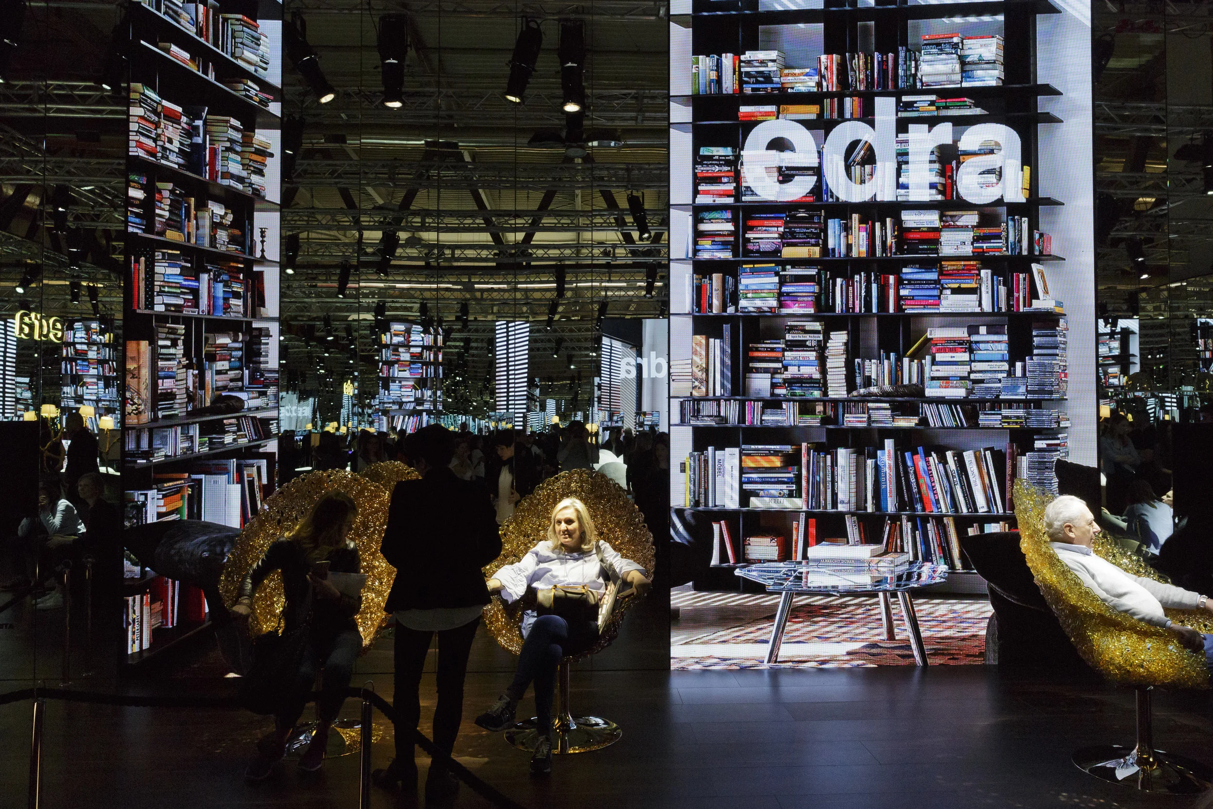 The launch of Jacopo Foggini's Margherita chairs at the Edra stand at Salone del Mobile 2017