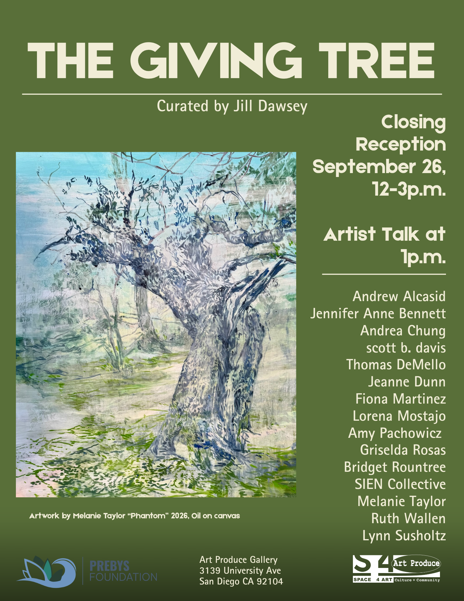 Closing Reception and Artist Talk: The Giving Tree
