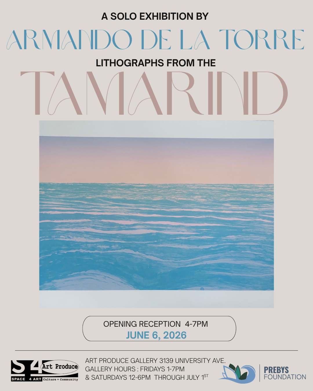 Solo Pop-Up Art Exhibit: Lithographs from the Tamarind