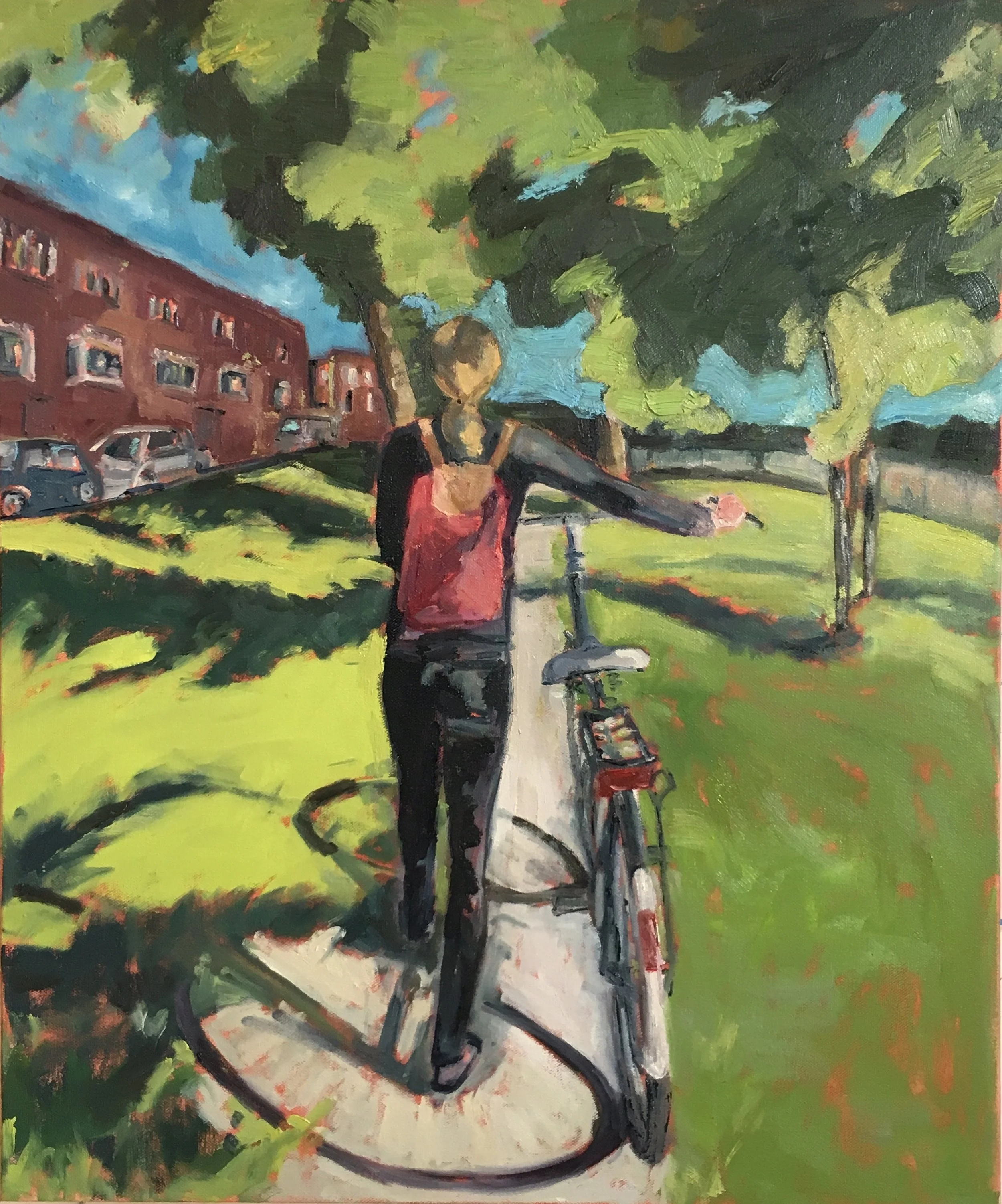  Girl w a Bike 18 x 22  