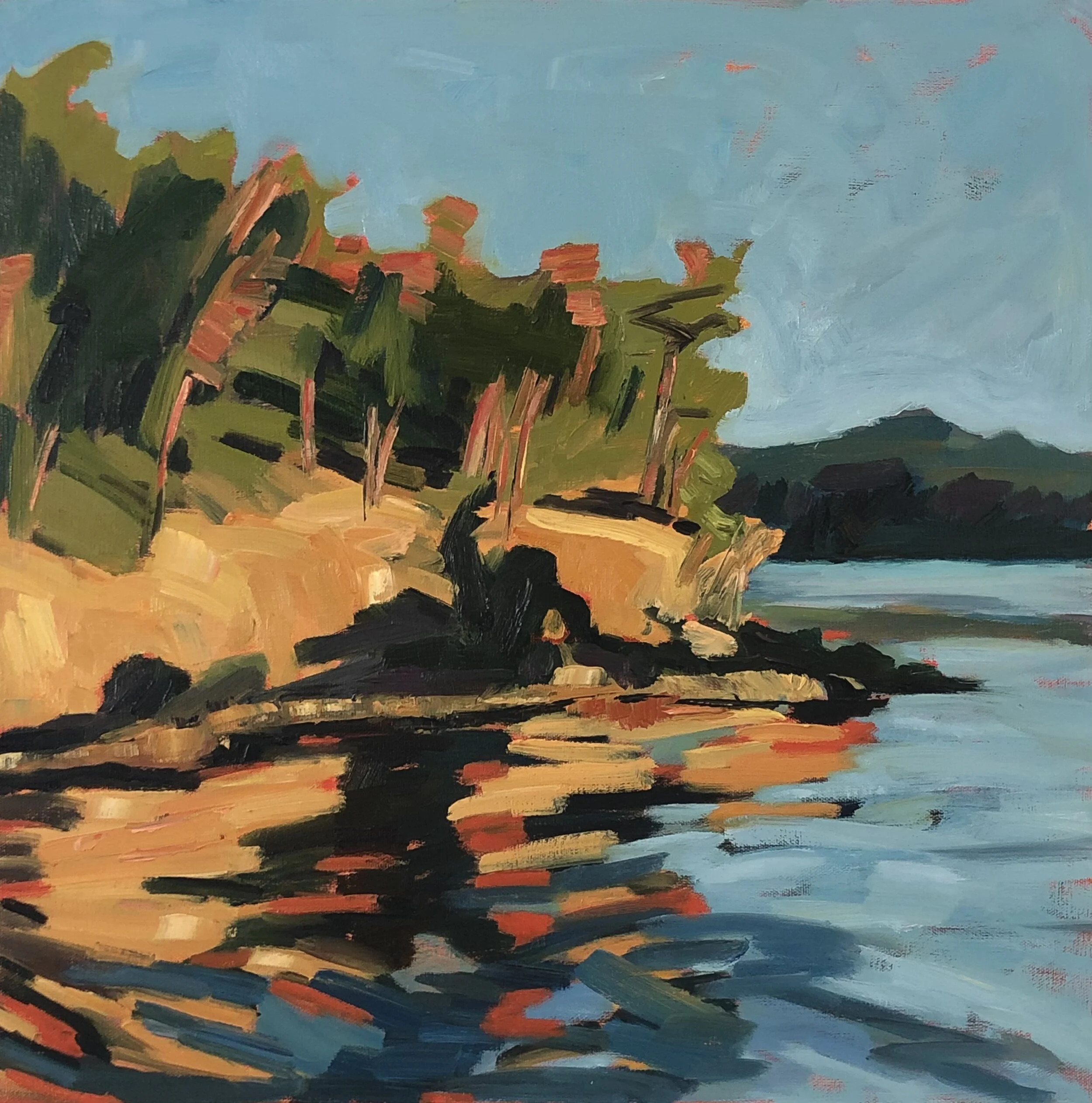  Vacation Diary 6 View of Lopez Island 20 x 20  2021 