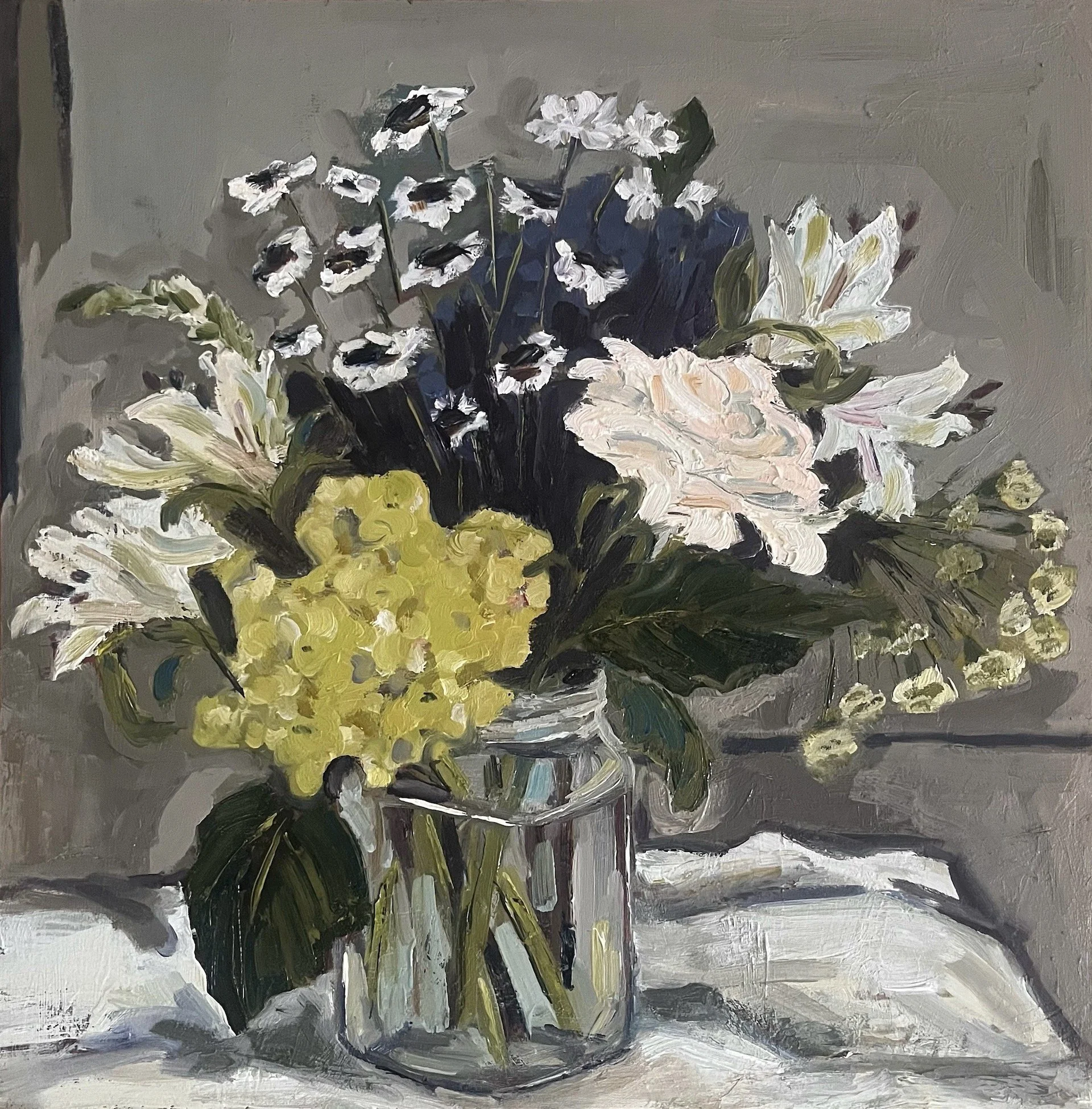  Farmhouse Bouquet 2023 15 x 15 oil on panel  