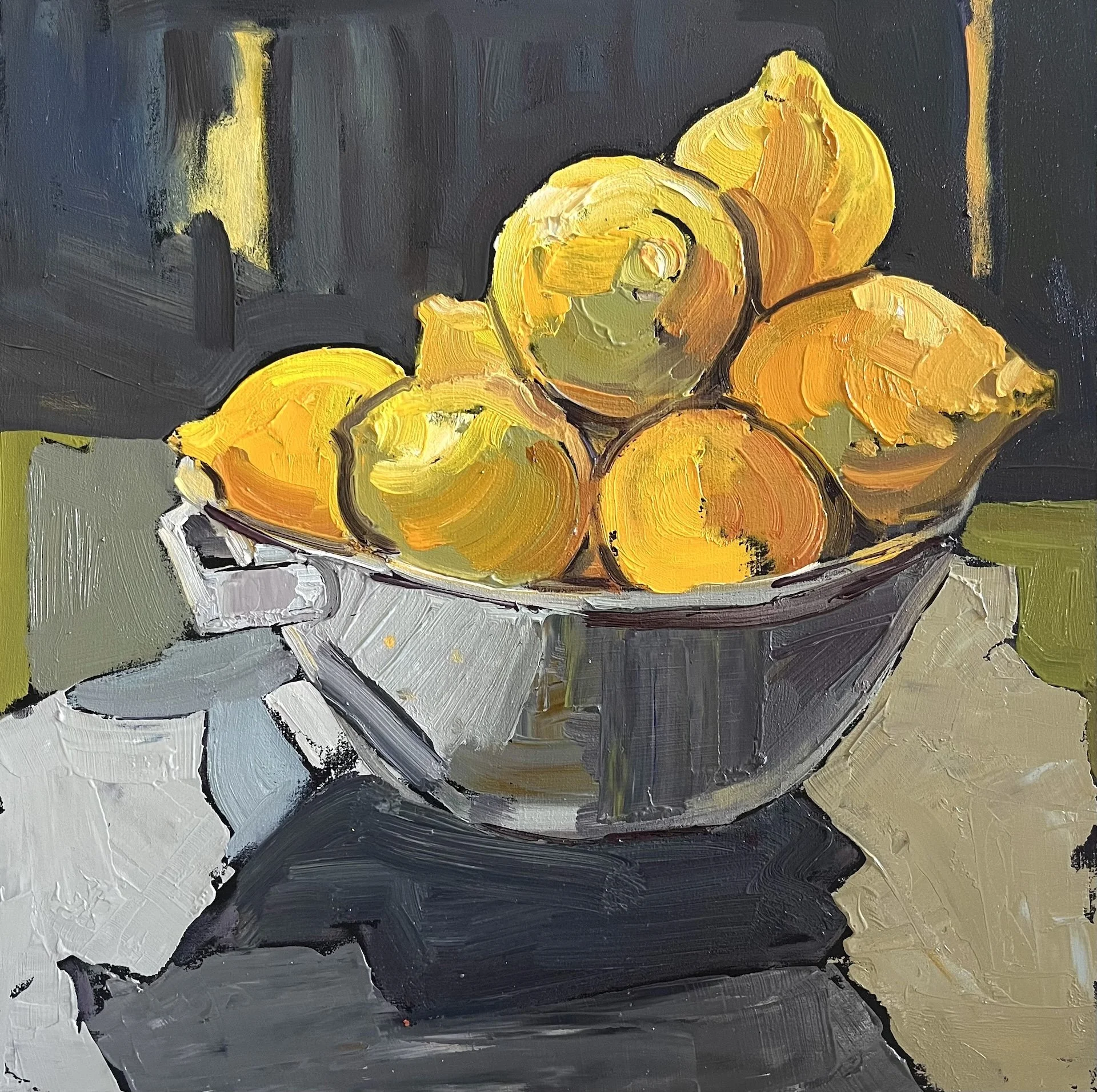  Lemons 2024 oil on panel 12 x 12 SOLD 