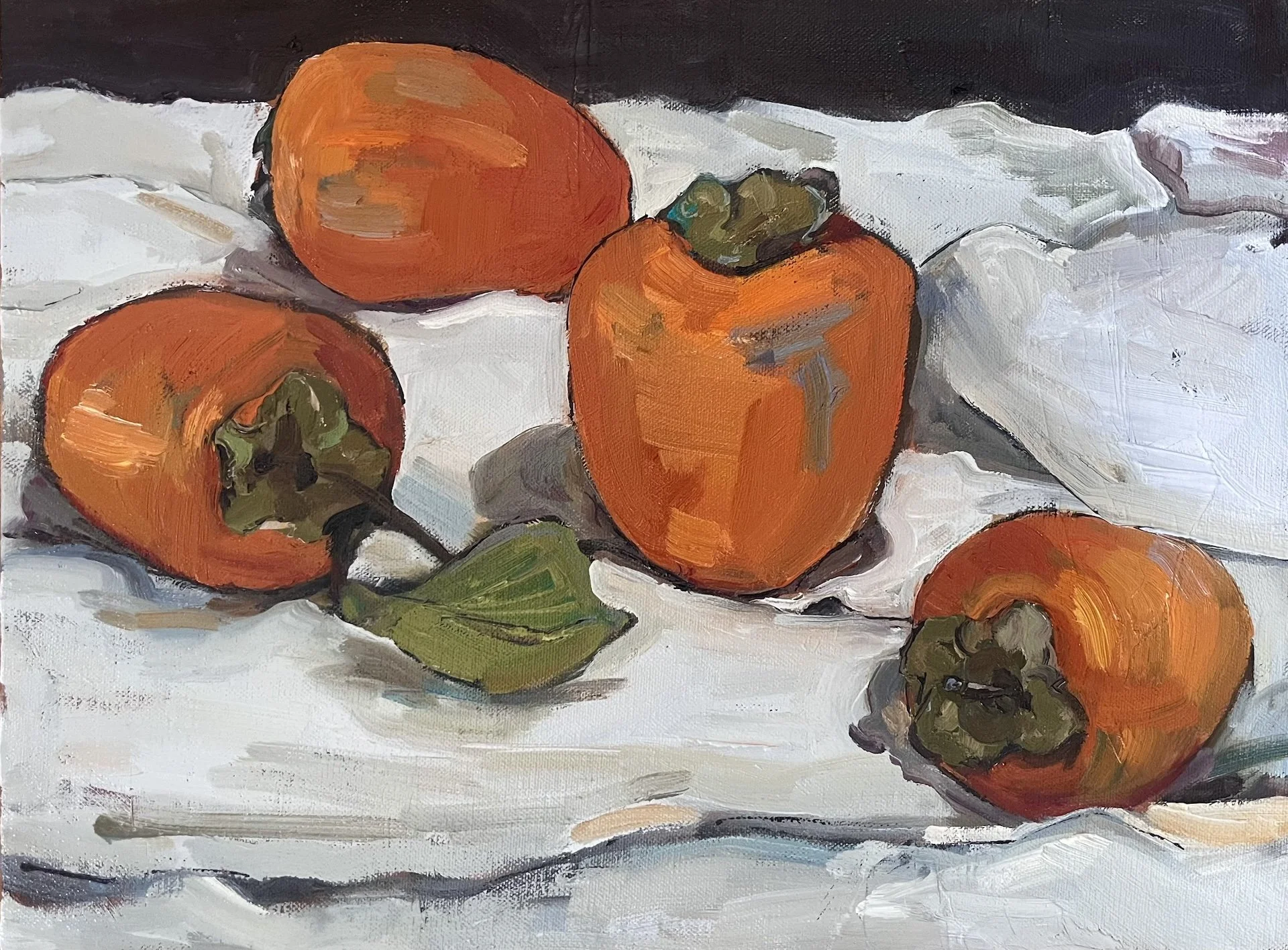  Persimmons 2024 oil on panel  15 x 18   