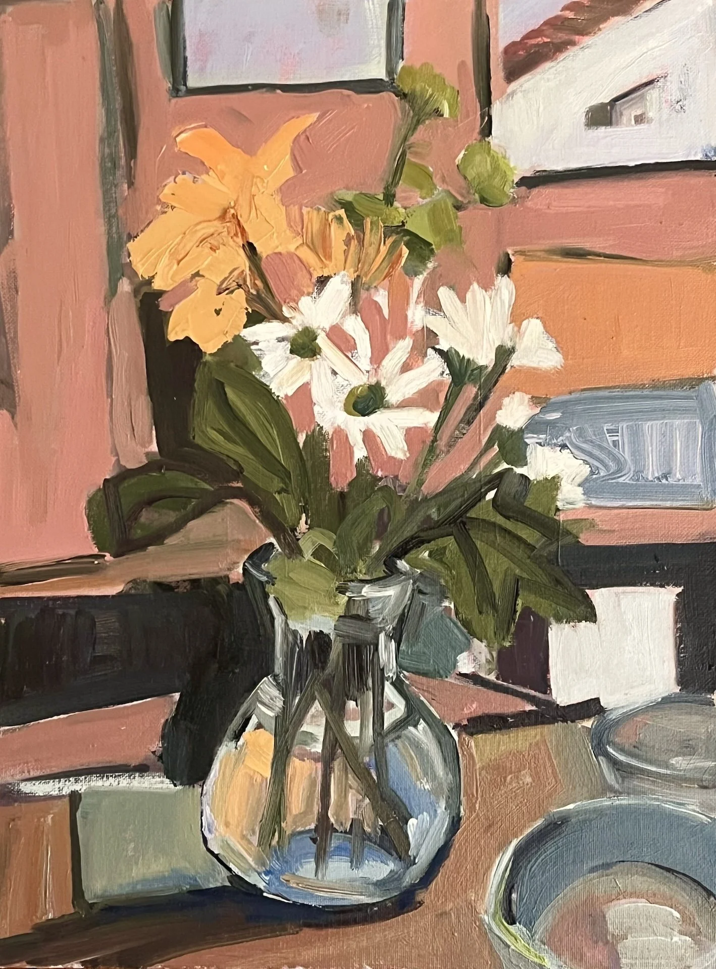  Bedside Bouquet ( the start of it all ) 2024 oil on canvas 12 x 16 