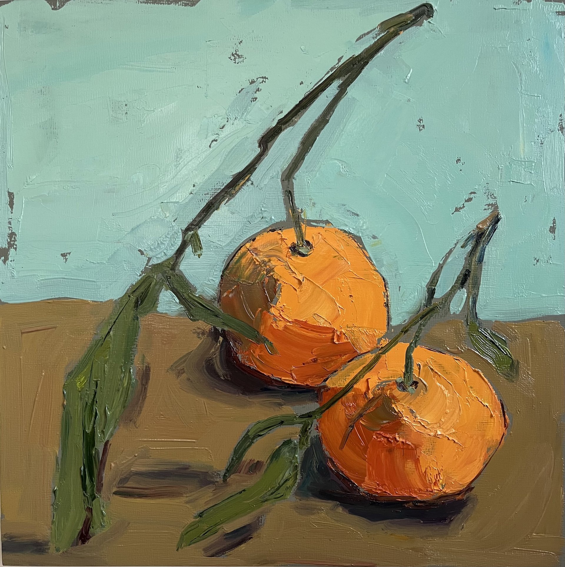 Two Clementine 2024 oil on panel 12 x 12 