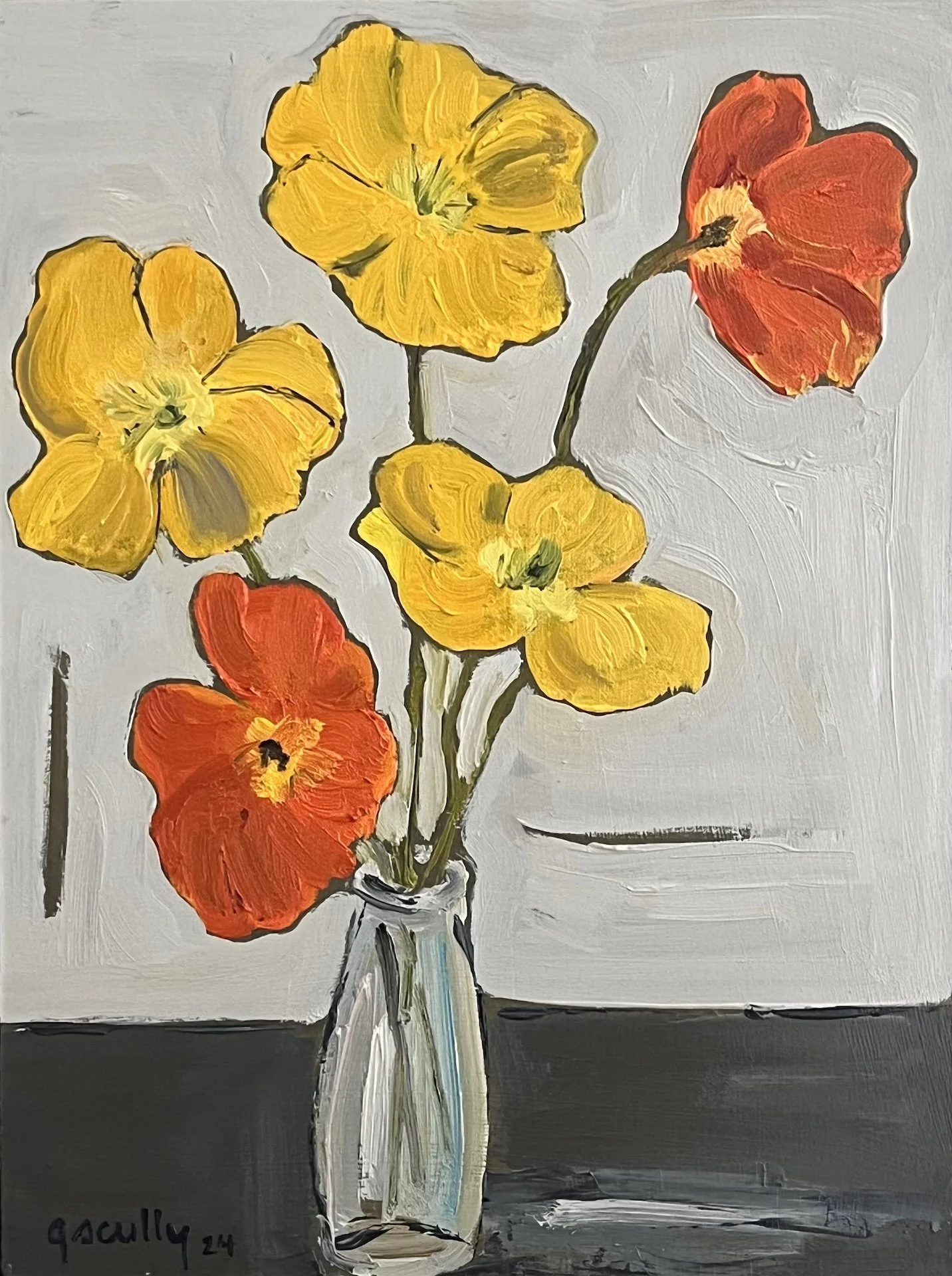  Poppies II 2024 oil on panel 9 x 12 SOLD 