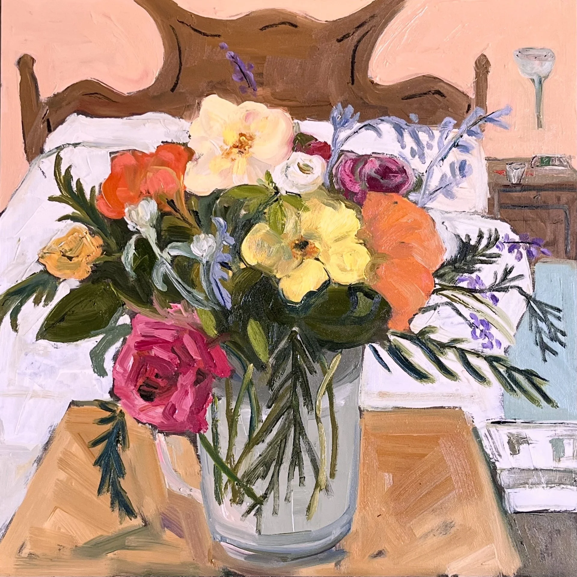  Bedside Bouquet IV 2024 oil on panel 15 x 15 