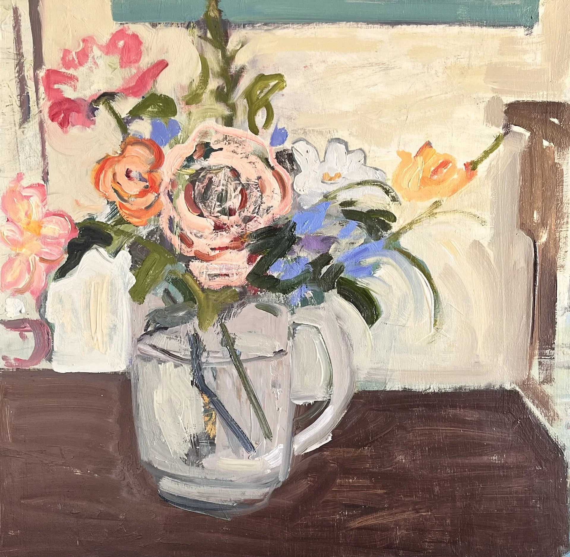  Bedside Bouquet , Dream 2024 oil on panel  19 x 19 