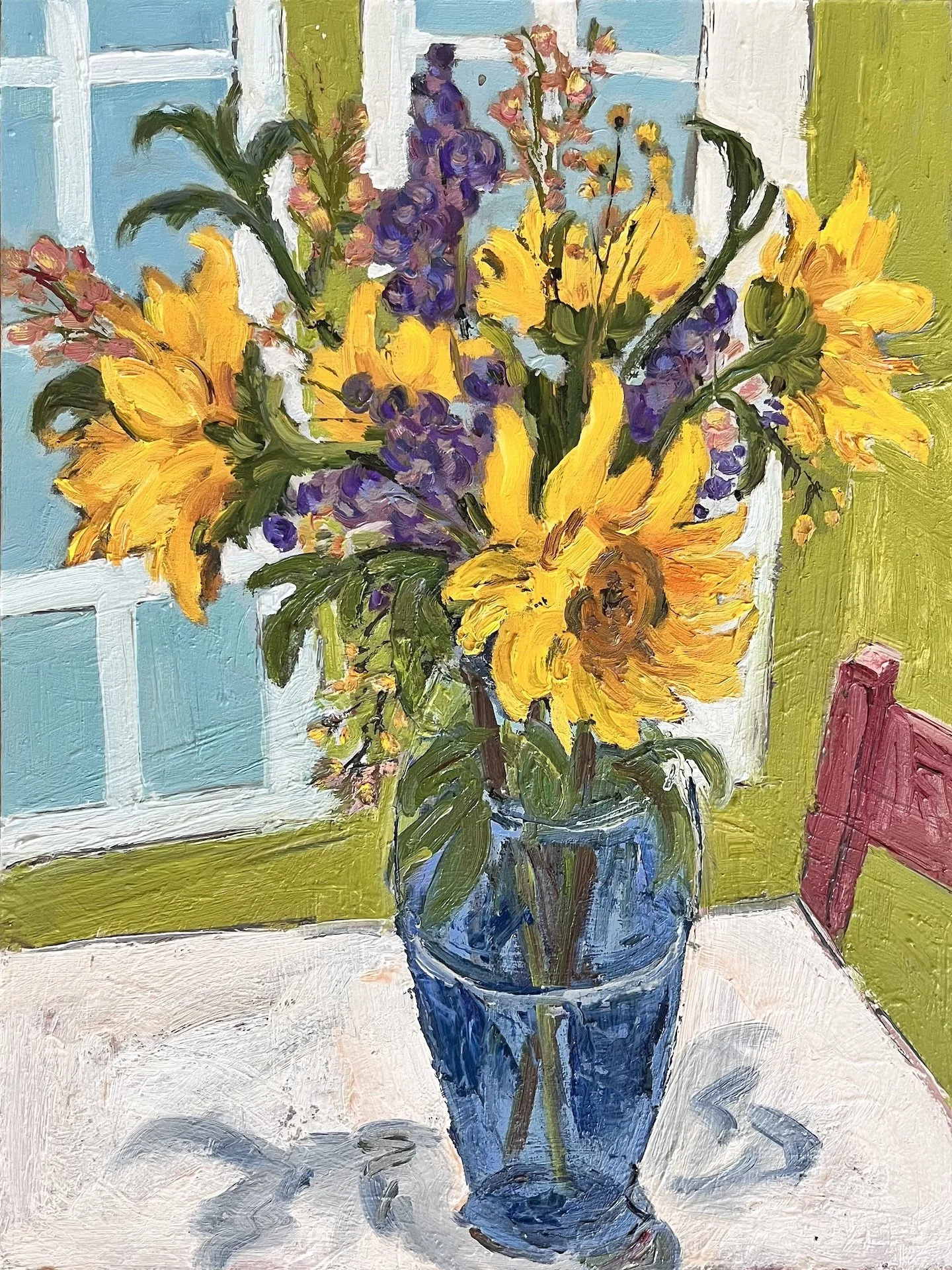  Sunflowers 2024 oil on wood 9 x 12 SOLD 