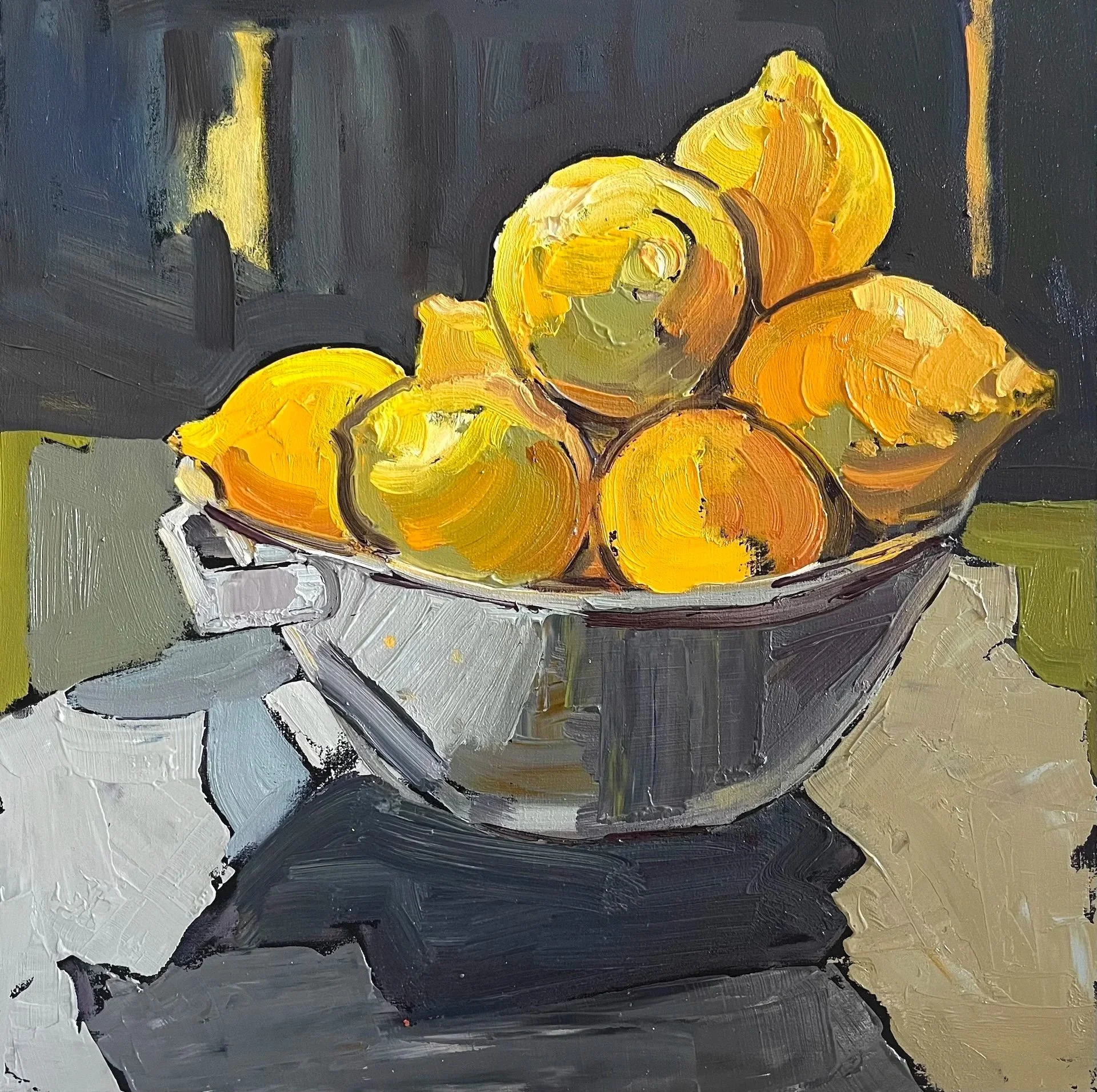  Lemons 2024 oil on panel 12 x 12 SOLD 