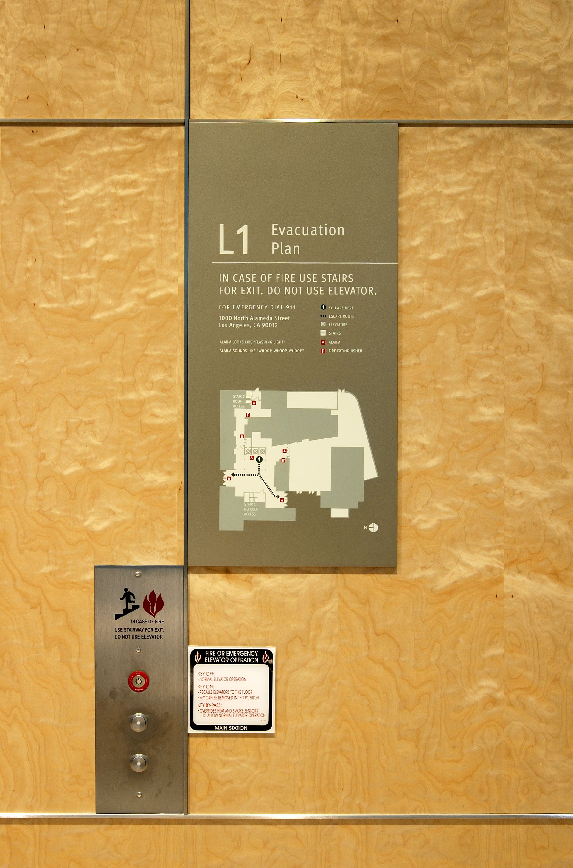 Evacuation Plan at Elevators
