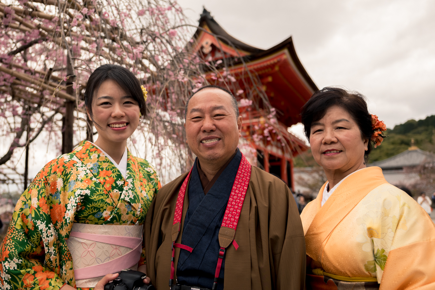 Family from Singapore at Kyomizudera Temple, Kyoto.