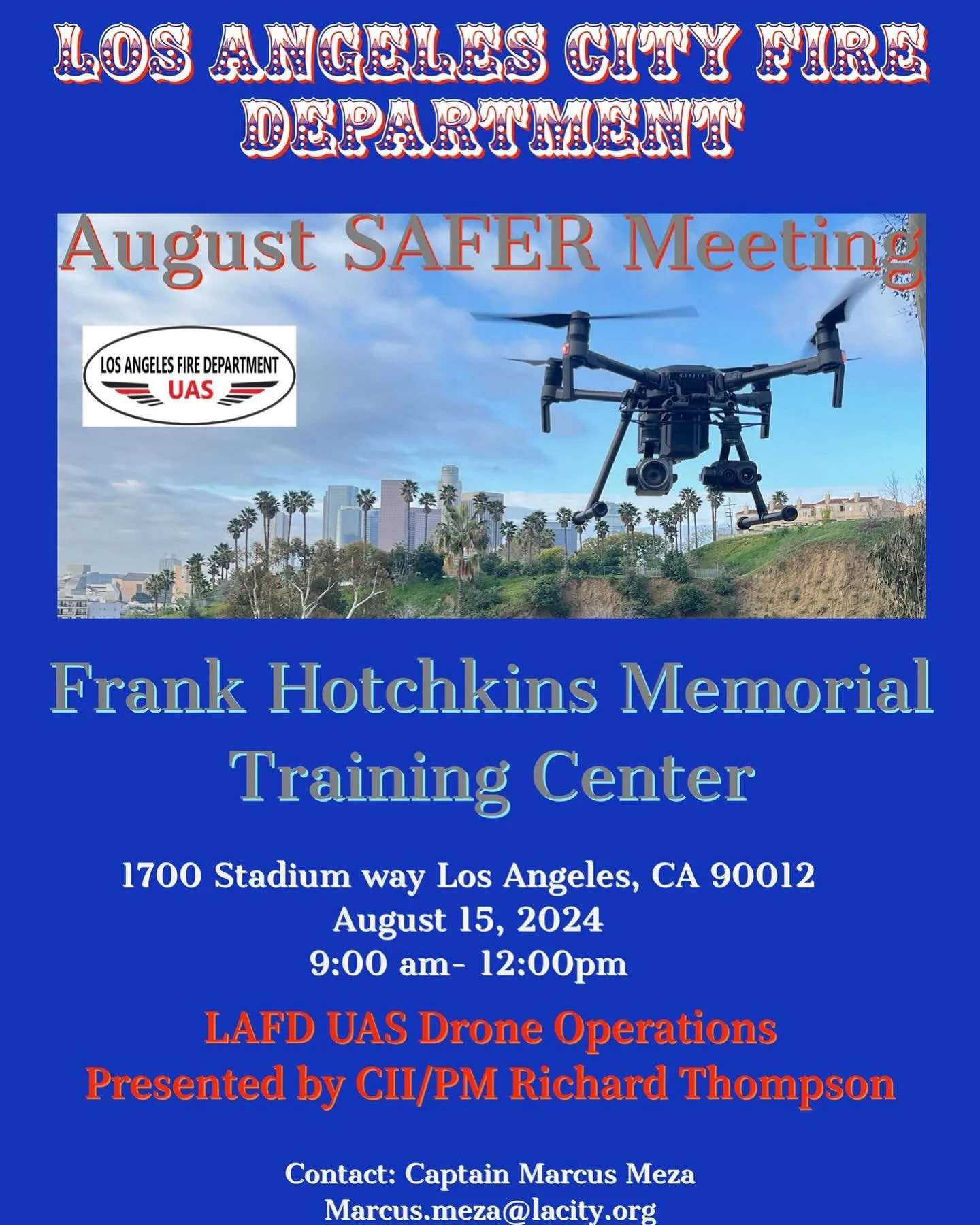 Please join us at our August SAFER Meeting. August 15, 2024 from 9am - 12:00pm.