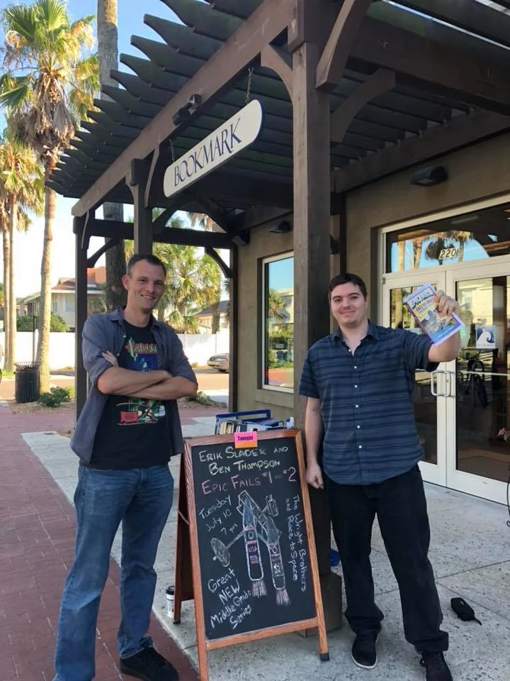 Erik and Ben at 'The Bookmark' (Jax Beach, 2018)