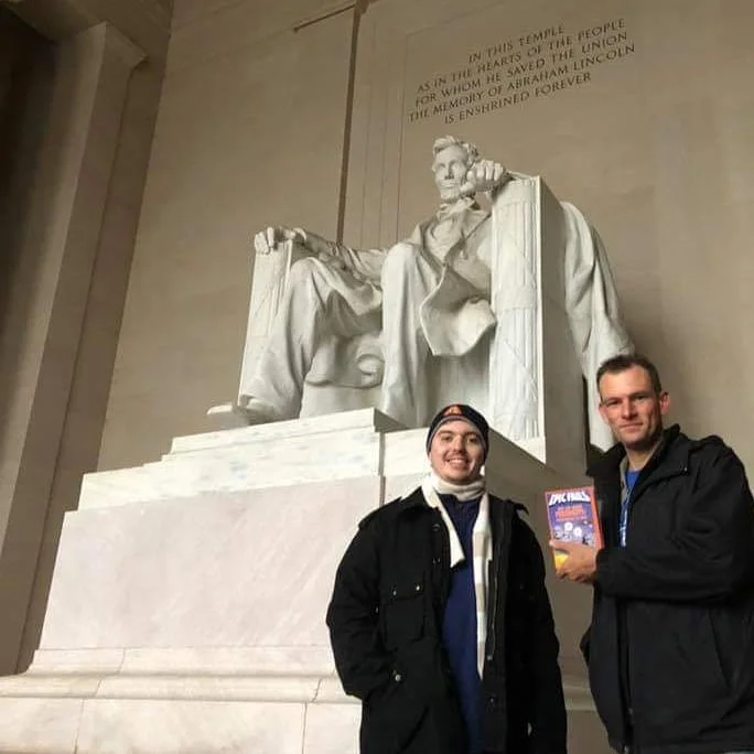 Erik and Ben at the Lincoln Memorial (2019)