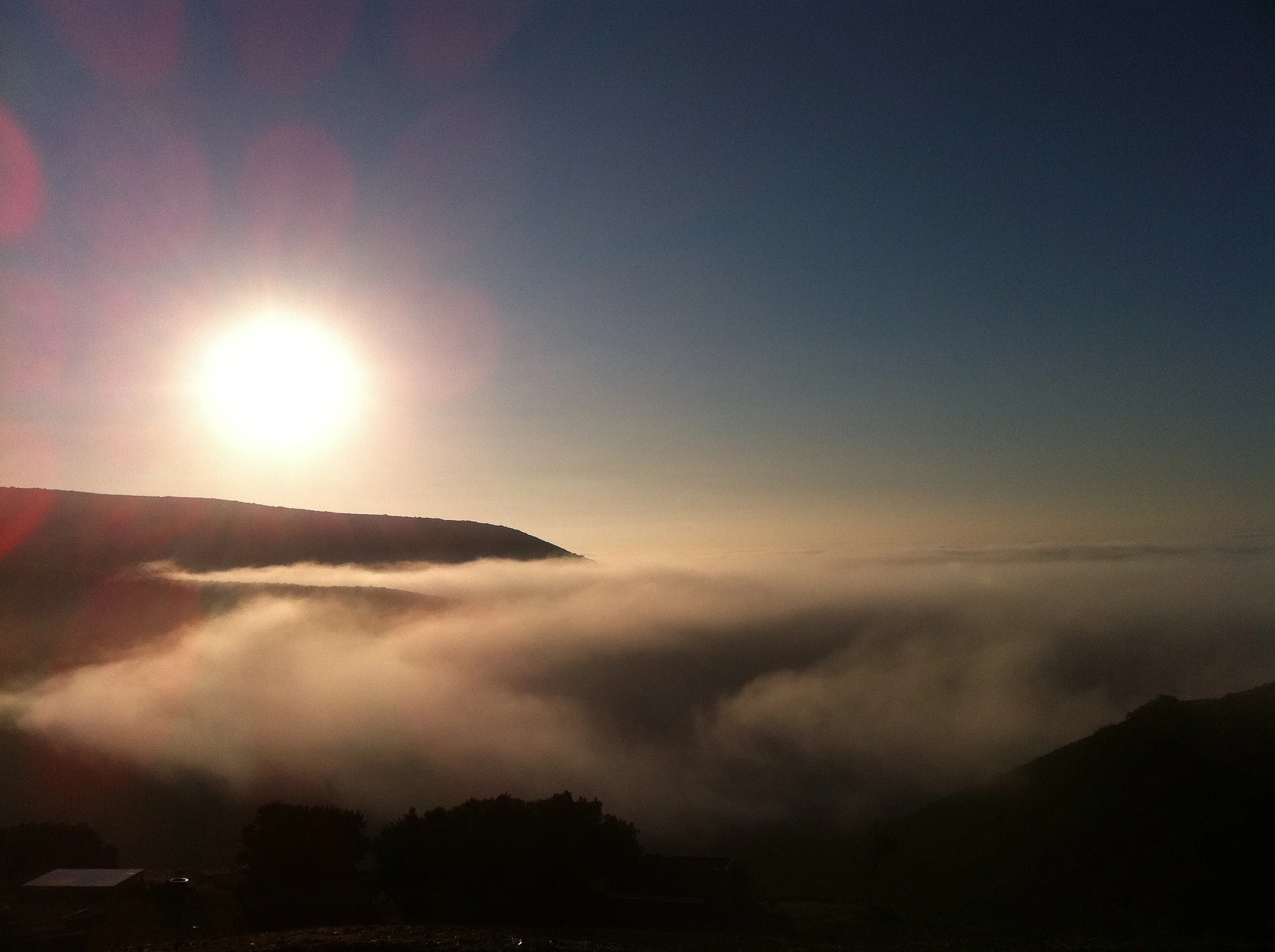 October 2013 - Looking West over the Pacific Ocean from atop the Gindling hilltop camp where the sacred path retreat is held twice a year.
