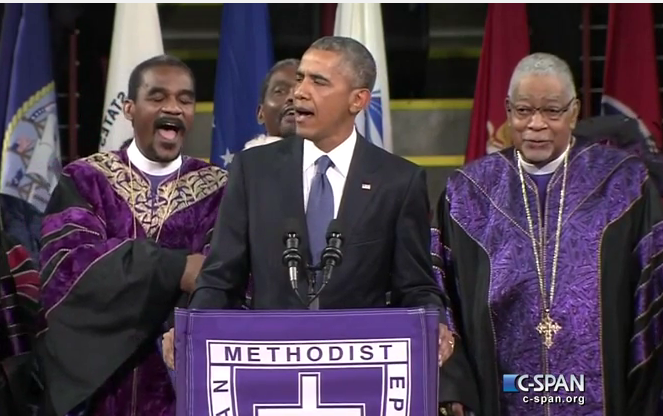 Click here for President Obama’s personal rendition of “Amazing Grace” at the memorial for Rev. Clementa Pinckney