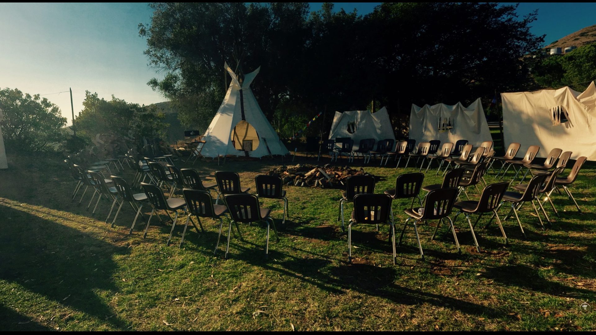 The Newly inspired Intention-Tipi on the lower field - now called the TPC (Tipi Container) was created to supplement our existing indoor container