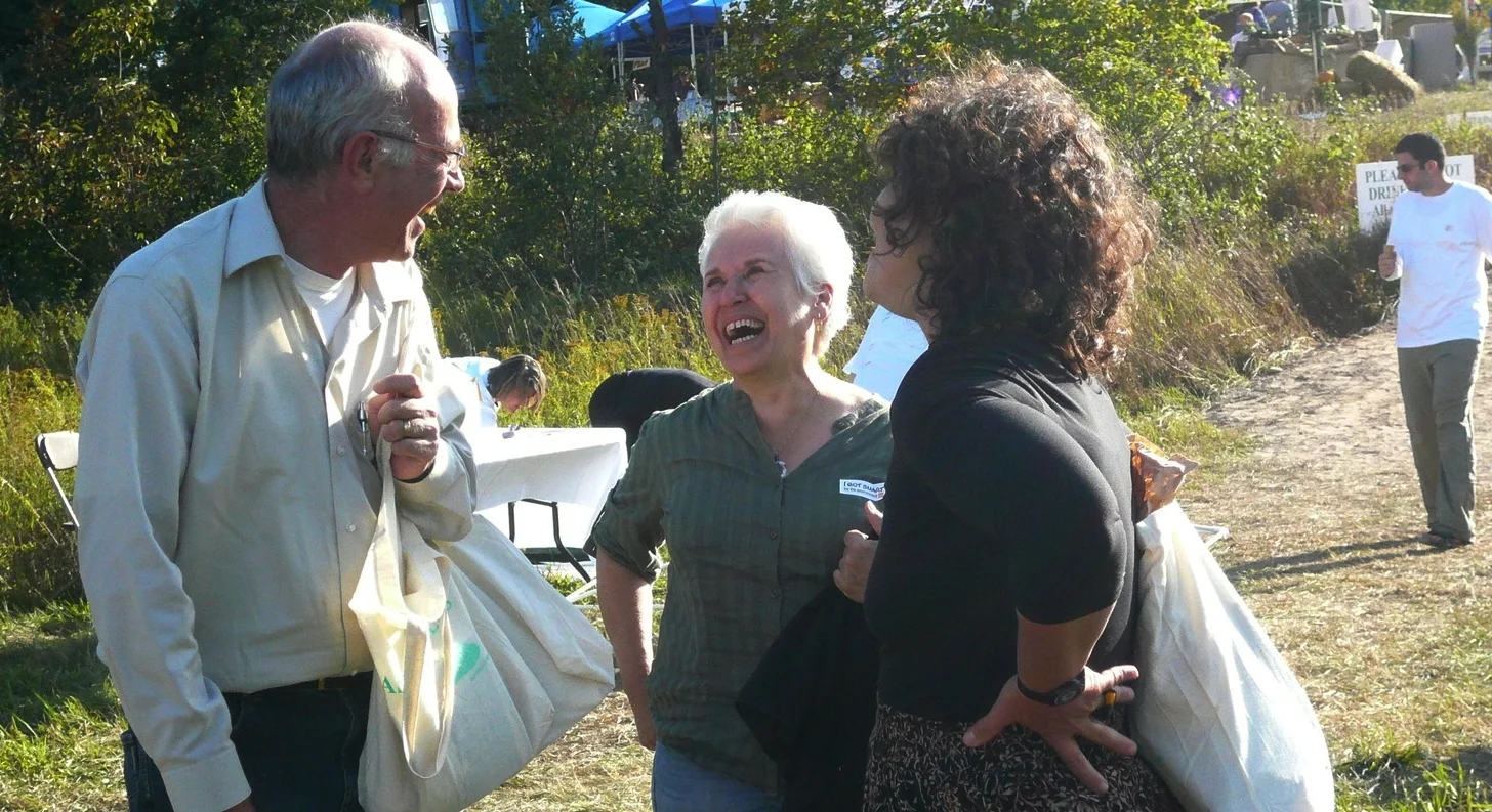 With Wayne Roberts and Debbie Field at Everdale, Hillsburgh, Ontario, Canada