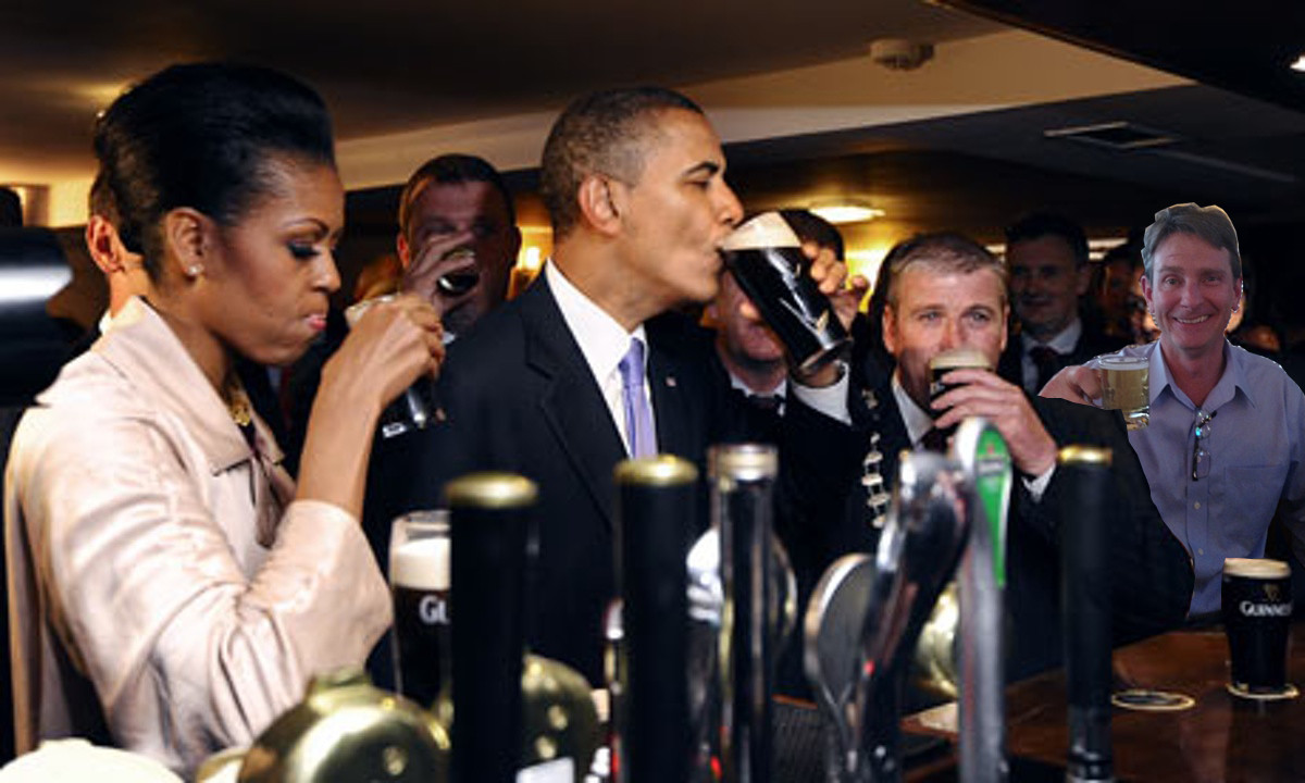 Since we had such a great response with Greg and President Truman last year, I decided to stick to the POTUS theme. I had a great shot of Greg taken this summer with a beer mug, and since this is the month of Oktoberfest, it just felt right. - Andy