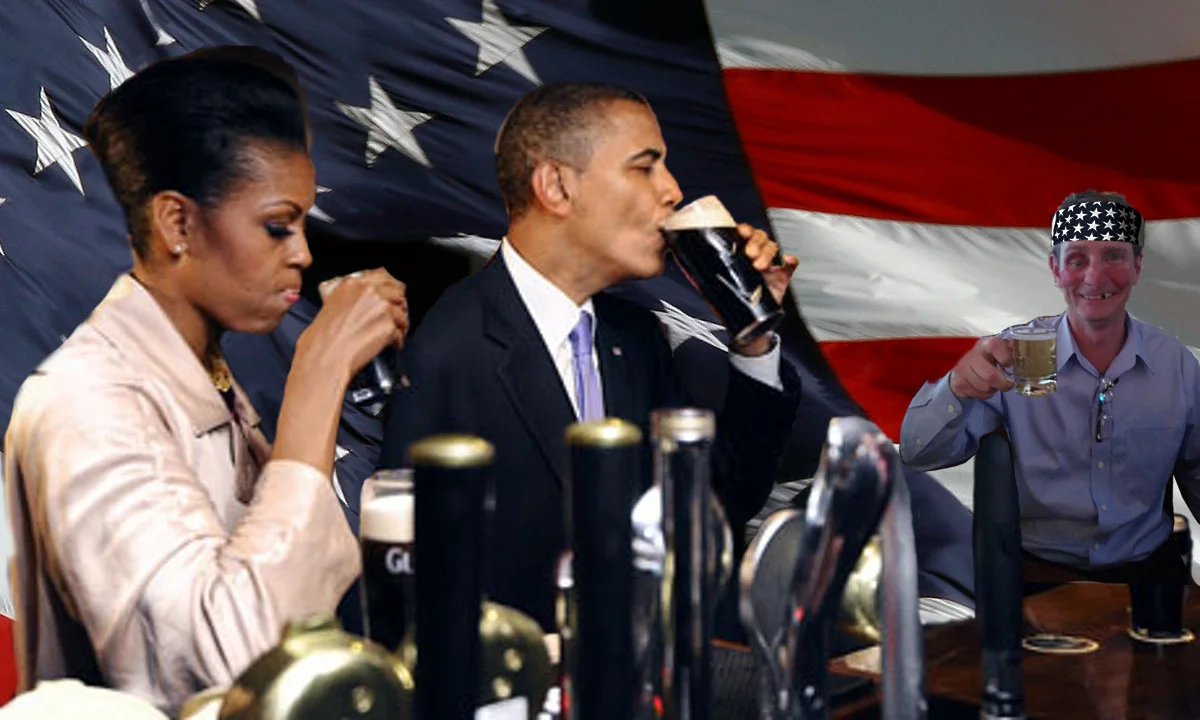 Enraged by the fact that our fine American president was drinking foreign beer, Greg got into a bar fight with a few Irishmen. Greg, of course, won the brawl and redecorated the place. - Shawn