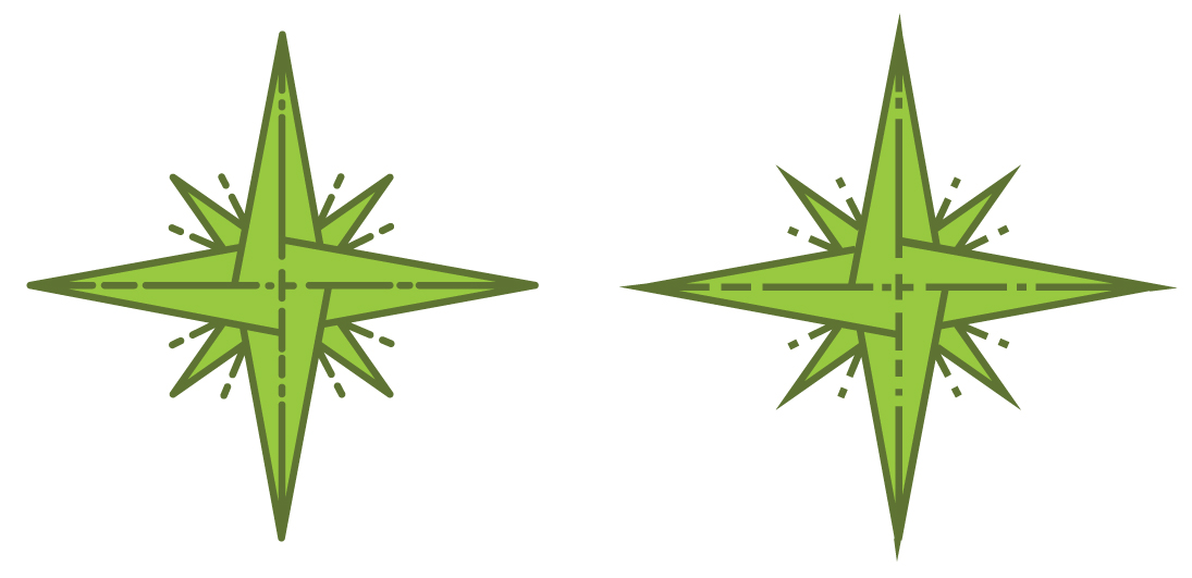 Here are two icons that have the exact same content and style with the only difference being the stroke ends and corners, and yet these two icons give off very different impression. This is the power of stroke caps and corners!