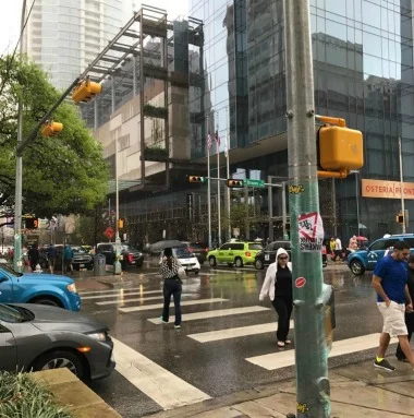 Rainy day in Downtown Austin during SXSW