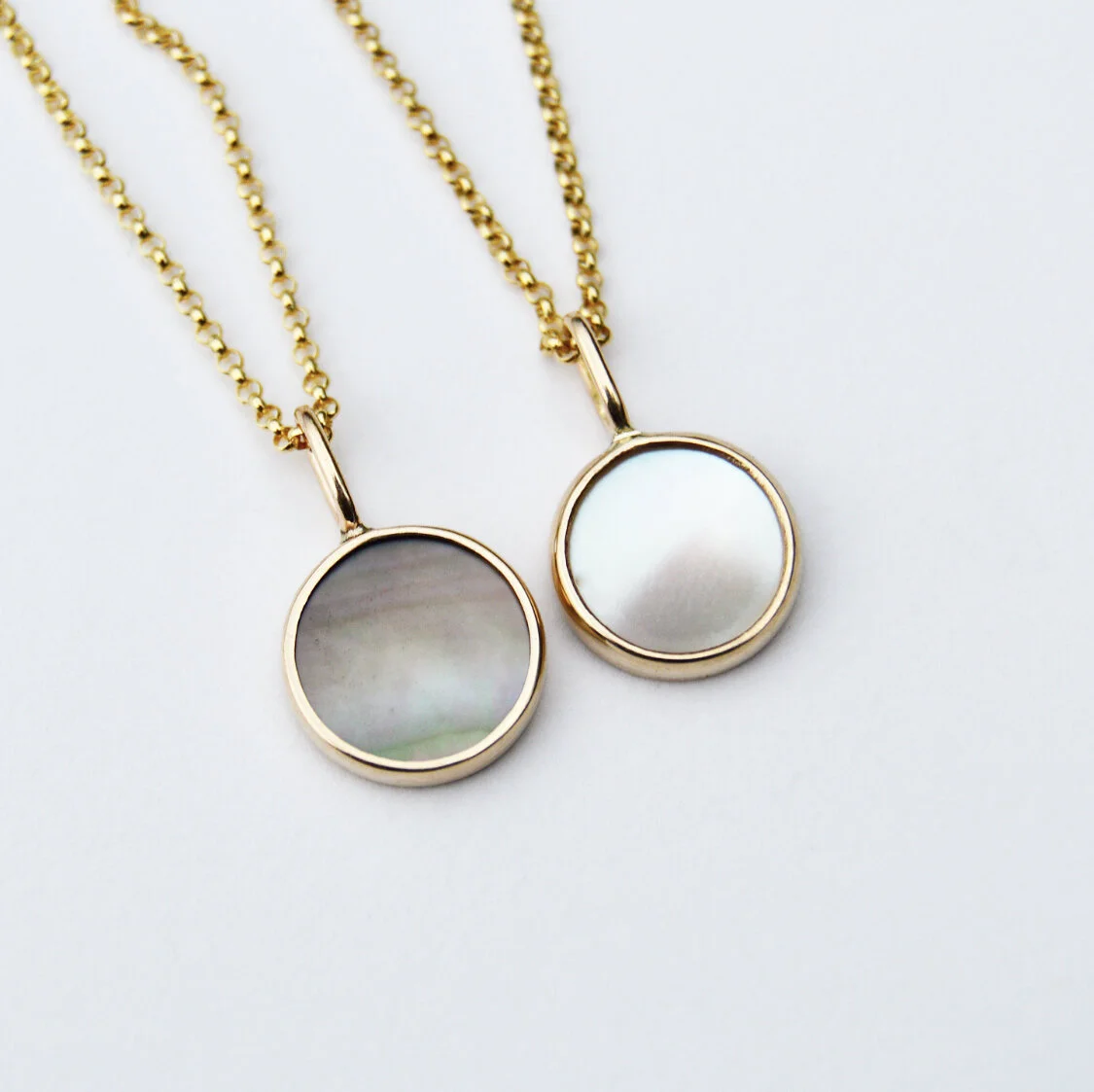 Mini Medallion | Mother of Pearl &amp; 14k Gold