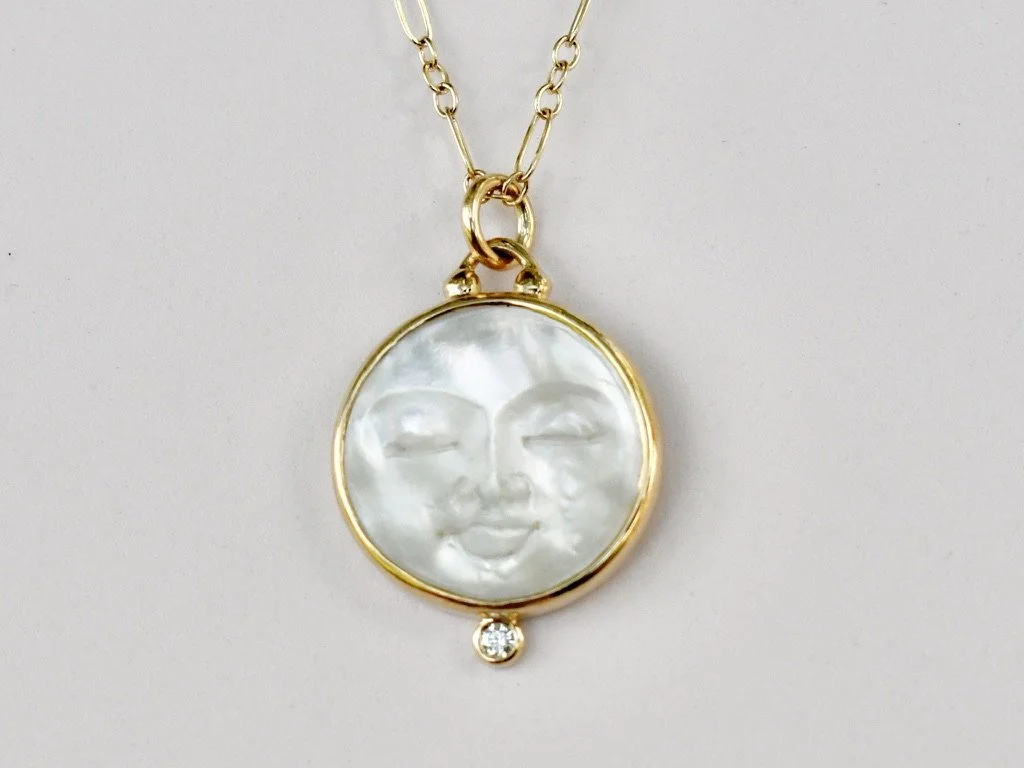 Lunarian Necklace | Gold | Mother of Pearl &amp; Diamond