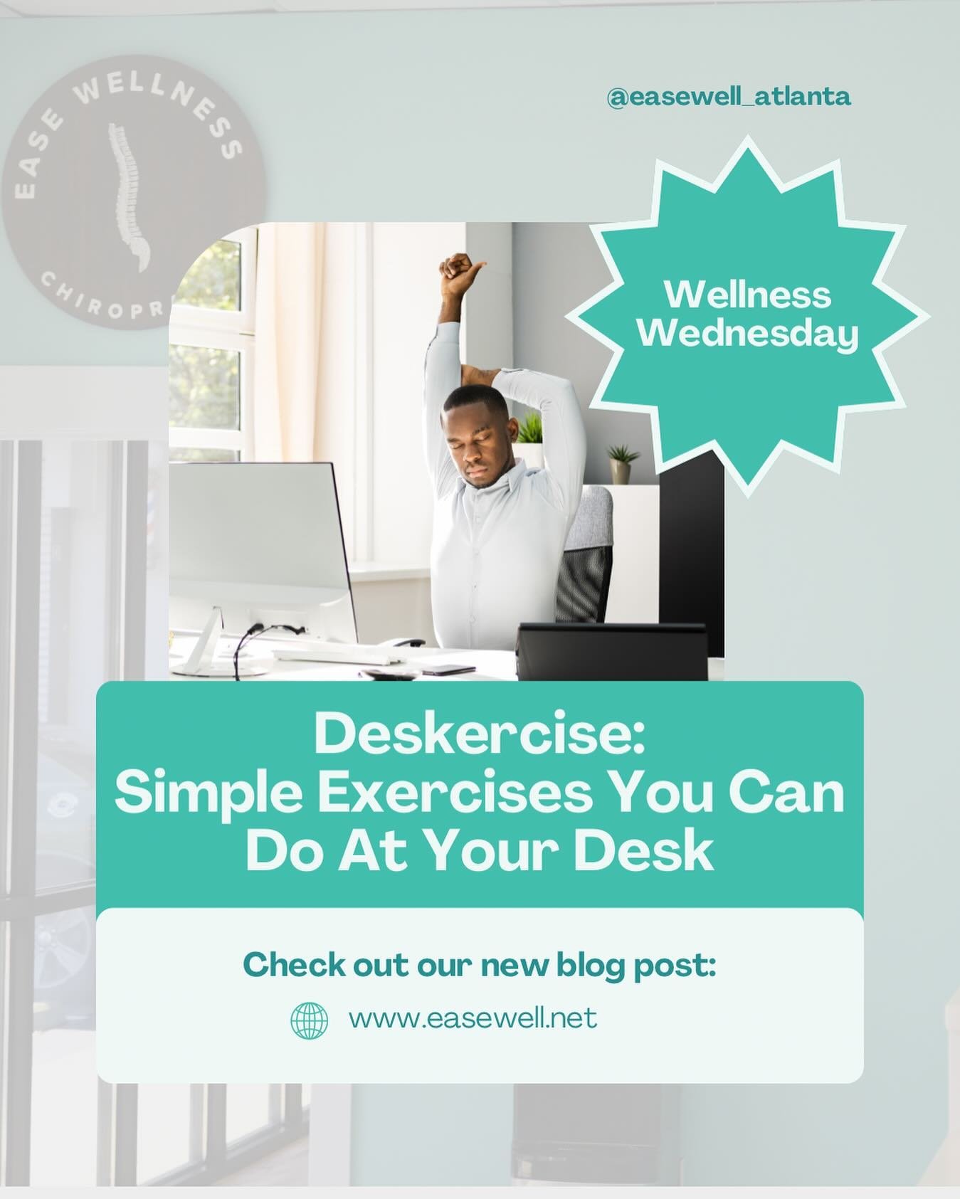 💪 This Wellness Wednesday, we&rsquo;re bringing fitness to your fingertips with our latest blog post: &ldquo;Deskercise: Simple Exercises You Can Do at Your Desk.&rdquo; Whether you&rsquo;re working from home or in the office, you can shake off the 