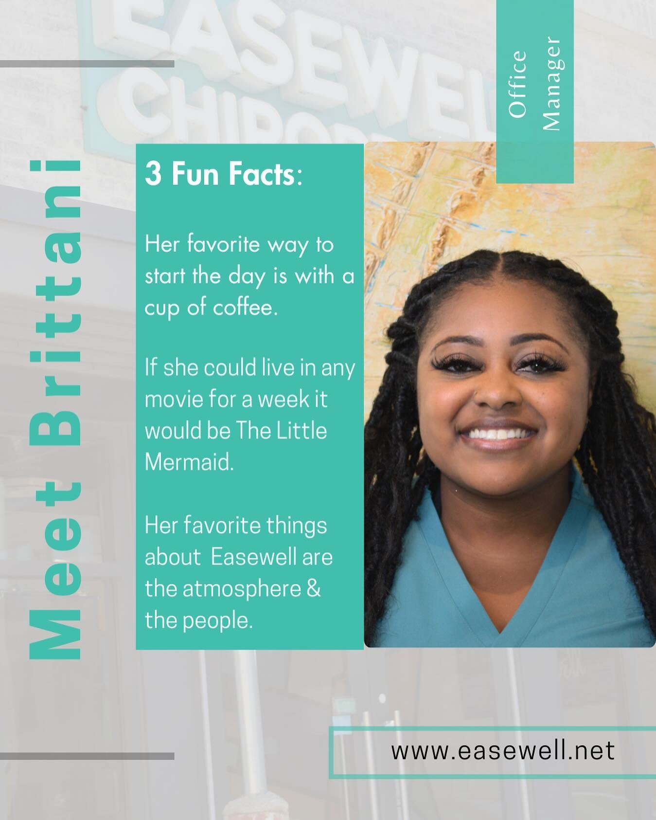 🌟 Meet Brittani - Another one of the smiling faces greeting patients at Easewell! 🌿 Brittani and the rest of the Easewell team are here to make our patients&rsquo; experience amazing.

👉 Want to learn more about how Brittani and the rest of the Ea