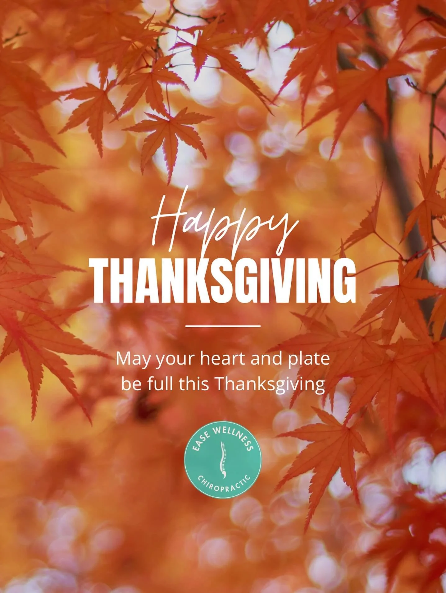 🦃✨ Happy Thanksgiving from Ease Wellness!

Today we&rsquo;re giving thanks for you, our patients, our community, and everyone who prioritizes their health, healing, and wellbeing with us.

This season is all about slowing down, nourishing your body,