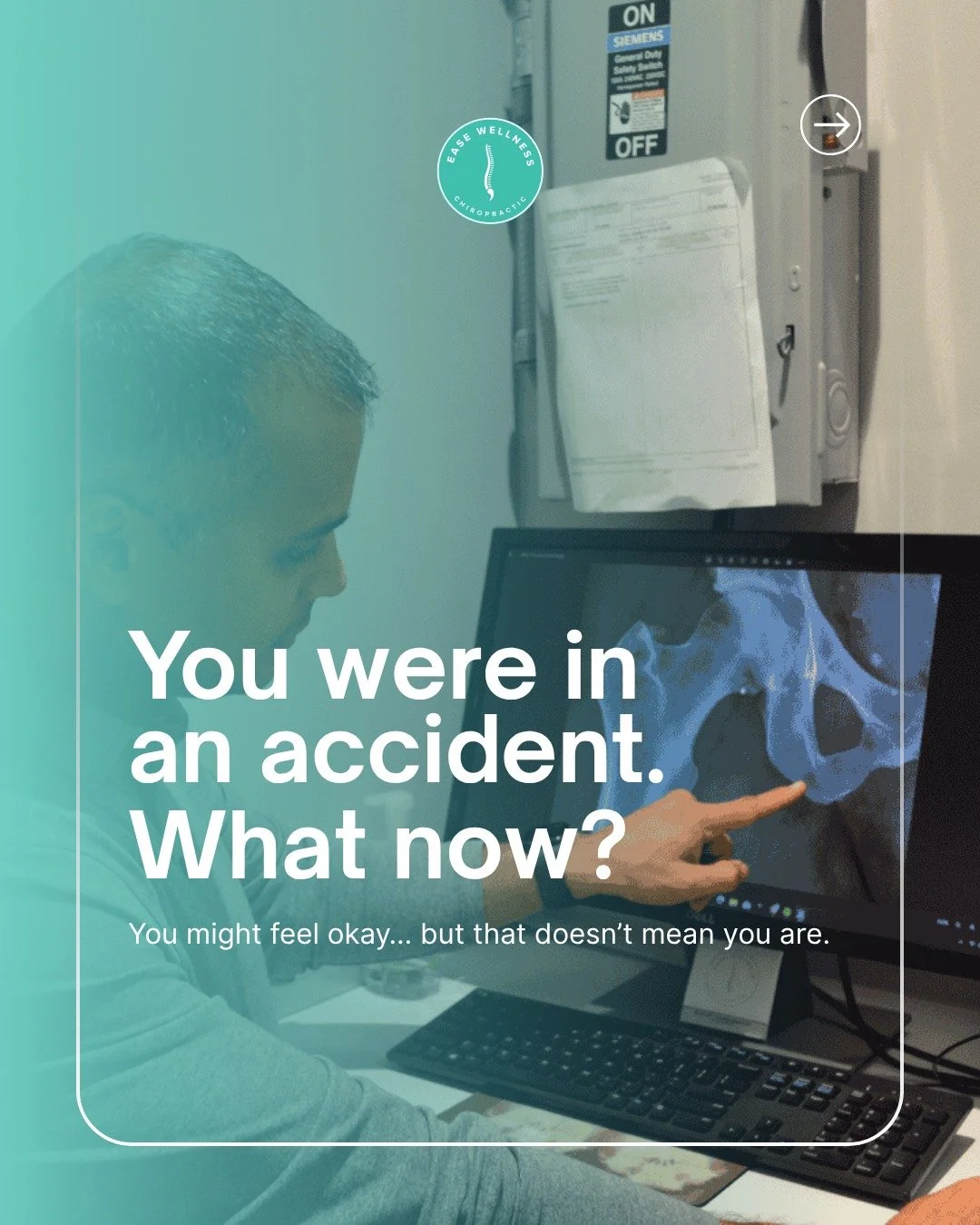 You were in an accident. What now?

Accidents happen fast. The moments after are overwhelming. Insurance calls, car repairs, missed work, and often pain that shows up days later when the adrenaline wears off.

Here is what we want you to know: chirop
