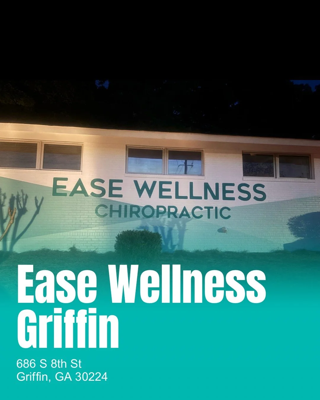 Griffin, this one is personal.

Ease Wellness Griffin is more than just a clinic. It is where this whole thing started for Dr. Cara.

Griffin is his hometown, and this office holds a special place in the heart of everything we do. And the office just