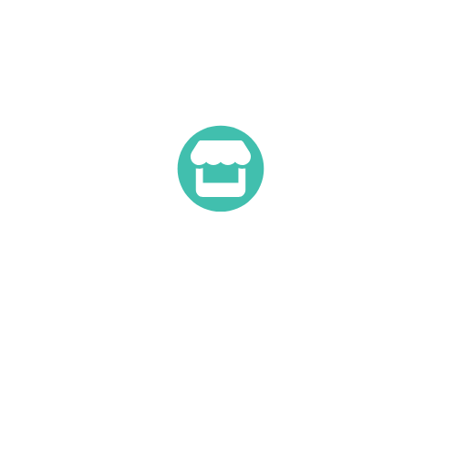 Map pin icon with a store front symbol and the text 'Duluth' beneath it.