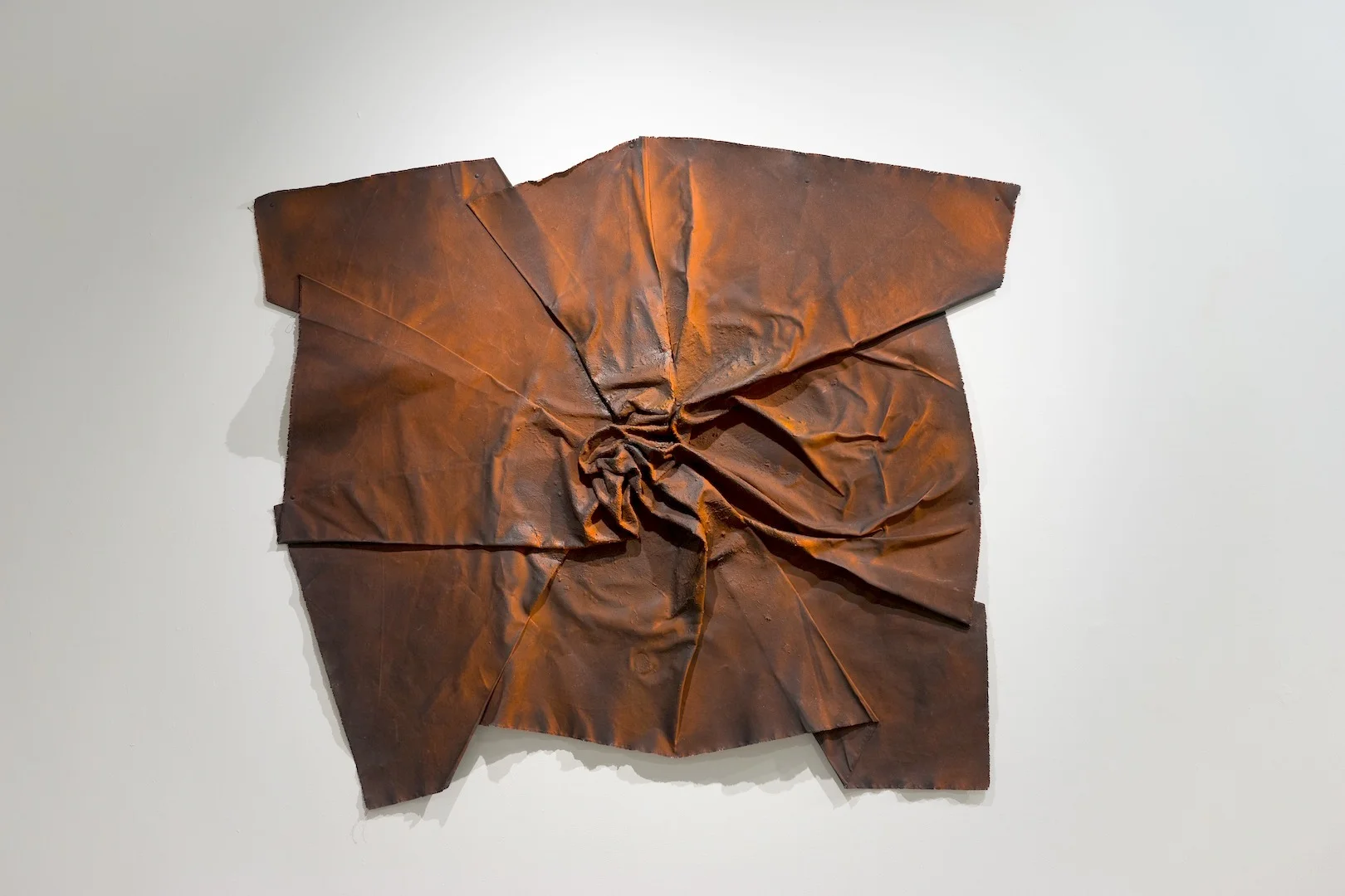 Emanuel Ciobanica: "Burning Silence" Acrylic and wax on raw canvas, 2015 5′ x 5′