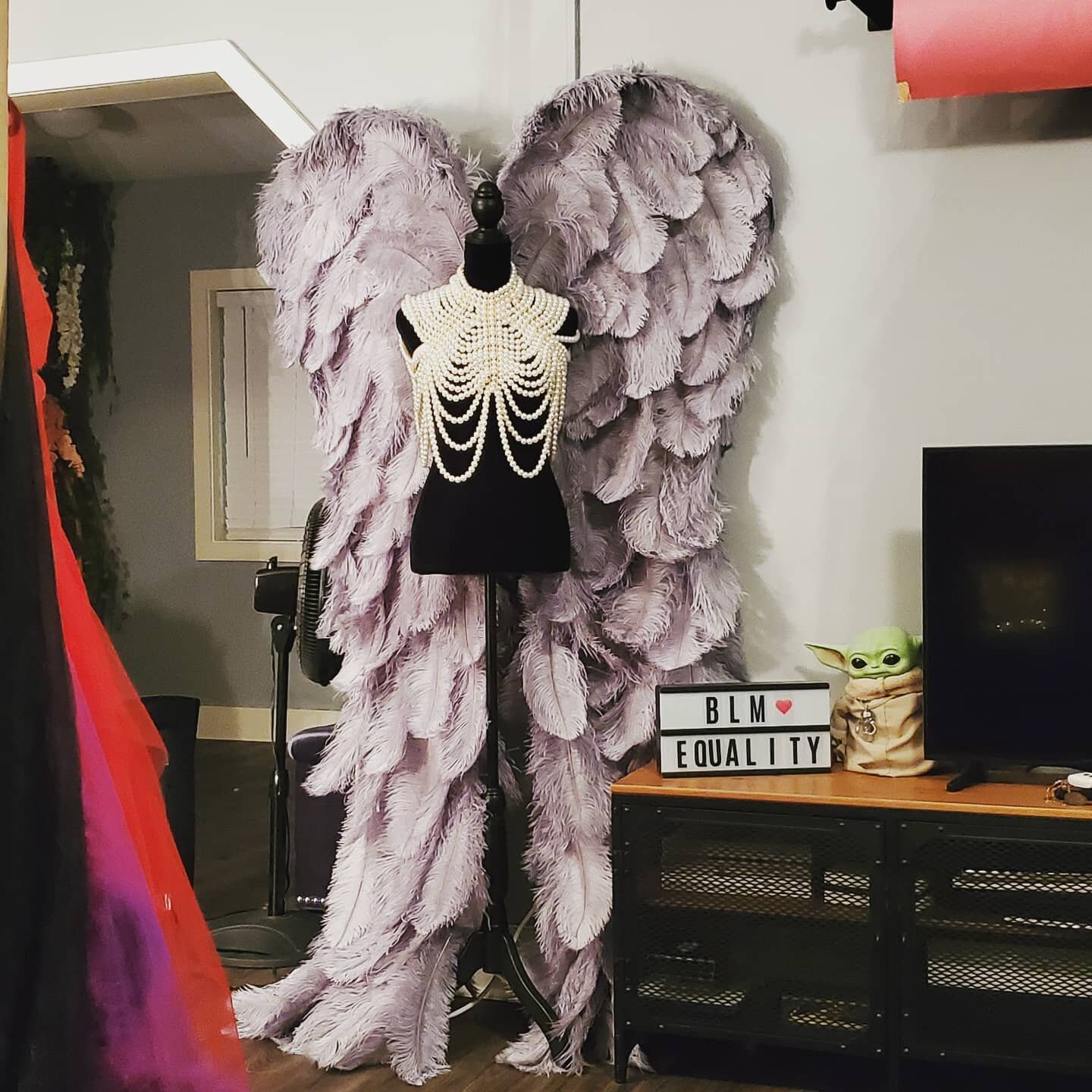 Oh there's a new member of the family at the body love revolution studio!!! We're so excited to welcome everyone back after this last hiatus and hopefully last! We're safe and healthy and we hope you are too!  These wings were hand made by another sm