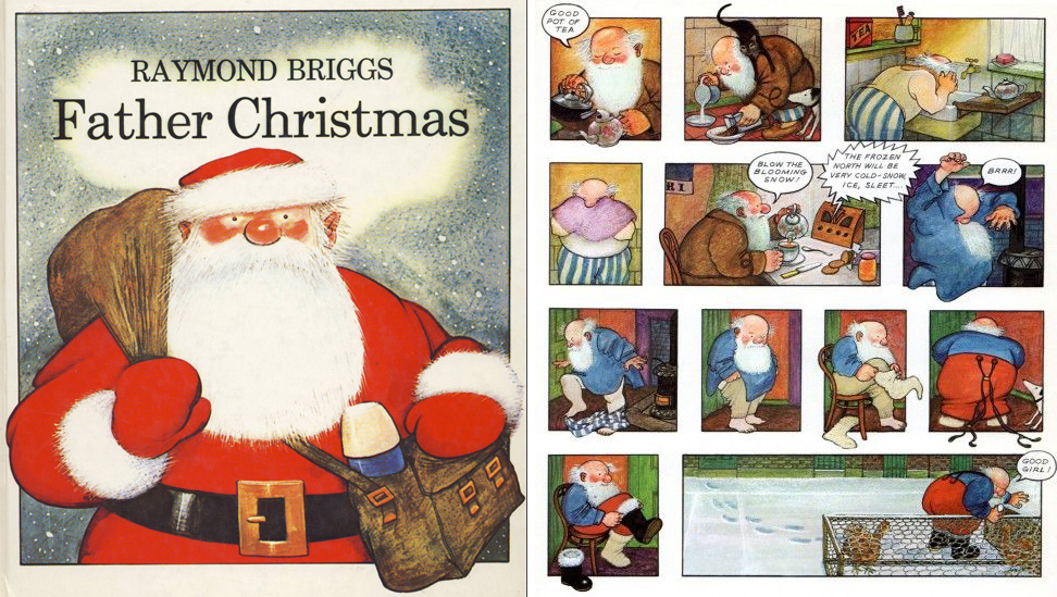 Raymond Briggs' work (except for The Snowman ) is not well known in the U.S., but this book is a British classic. I grew up with Father Christmas grumping his way through December 25. I gave it to Junior and his cousins a few years ago and now they enjoy Father Christmas cursing the weather too!