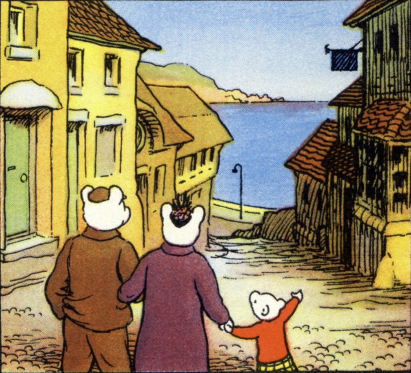 Rupert Bear and his family eagerly look forward to their annual beach vacations.