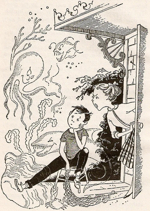 The frustrations of this dreamy child's mother are only too familiar to me, but I still love the illustration from Mrs. PIggle-Wiggle.