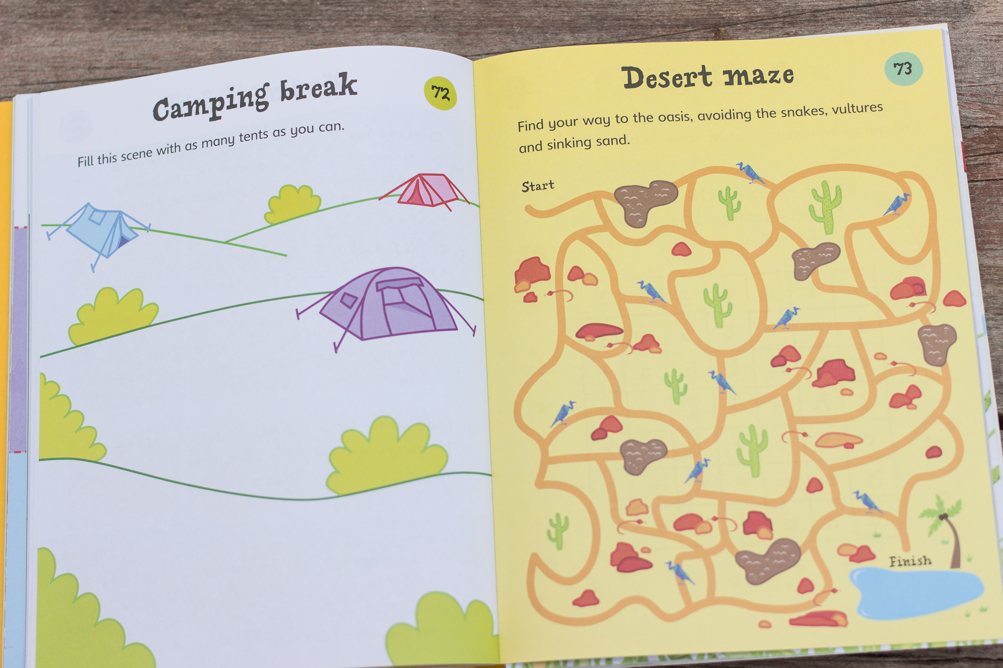 Usborne’s website contains a wealth of options for keeping kids amused en route, from activity books to write on/wipe off decks of activity cards to travel sticker books.
