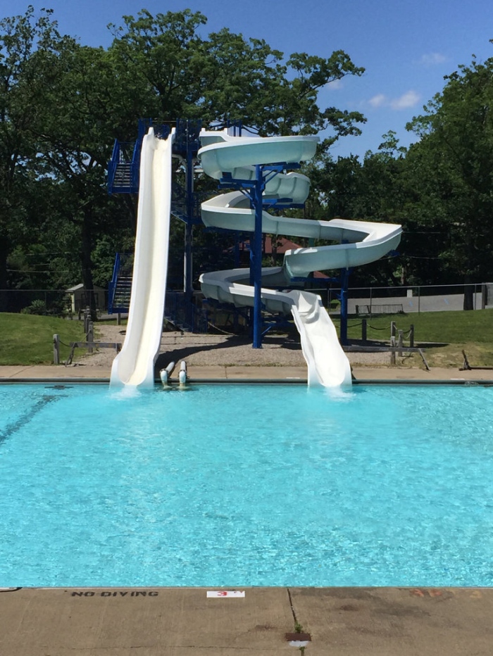 Two pools, two slides, dressing rooms, and a snack shack outside. It doesn’t get much better than Nay Aug for a quick stop in summer.