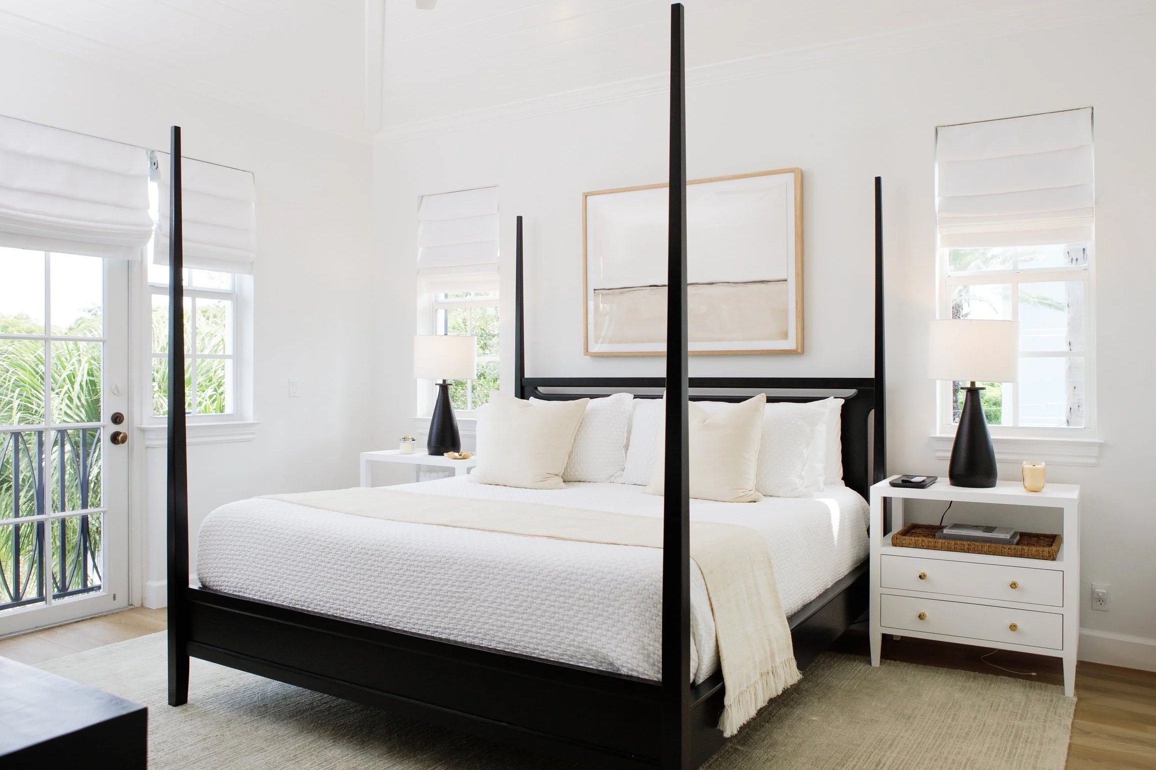 high end residential master bedroom with luxury furnishing and decor