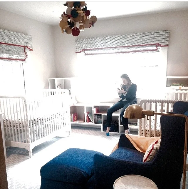 A little look into an installation day of a nursery for twin boys due this week! Designer included in package. 