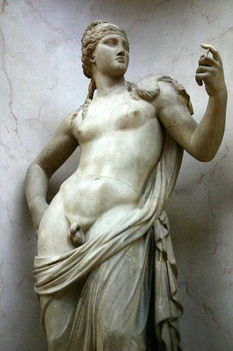 Hermaphrodite statue--Louve. Even in the medieval ages they recognized things like hermaphrodites which are people who are born with both sets of genitals.
