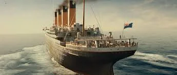 The Titanic measured 269 meters in length. The Harmony of the Seas measures 312 meters. 