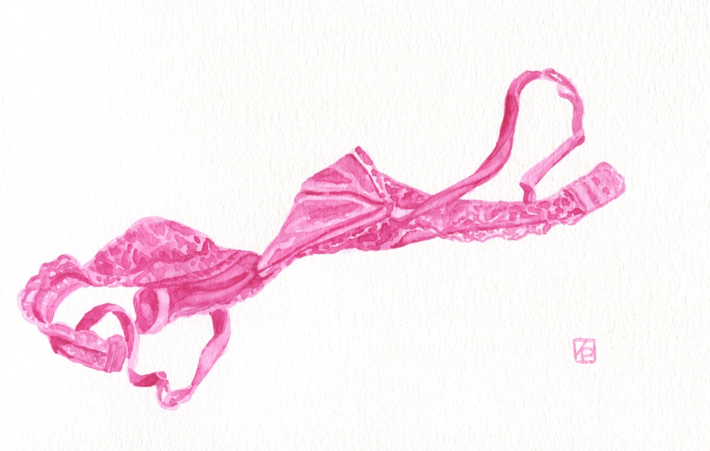 Sunday Watercolor on Paper !4 X 10 in